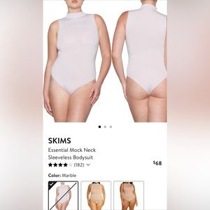 SKIMS Essential Mock Neck Bodysuit in Marble. NWT size L/XL